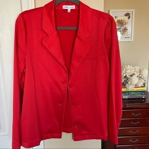 Express LadyGang Satin Pajama Shirt in Red size Small